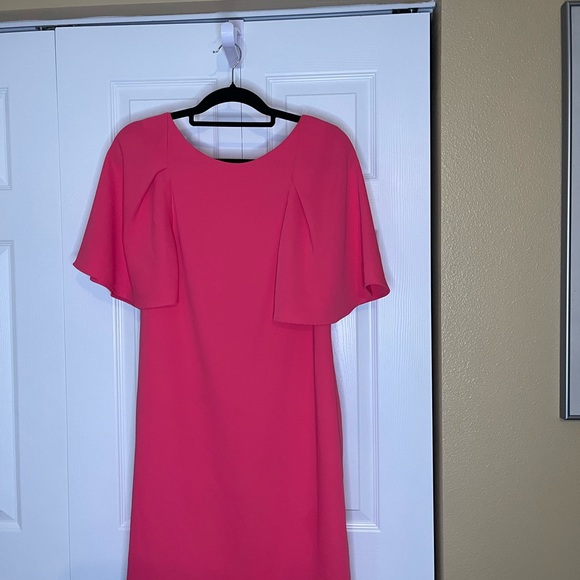 TRINA TURK Pink Scenic Flare Sleeve Pink Shift Dress - Picture 2 of 12